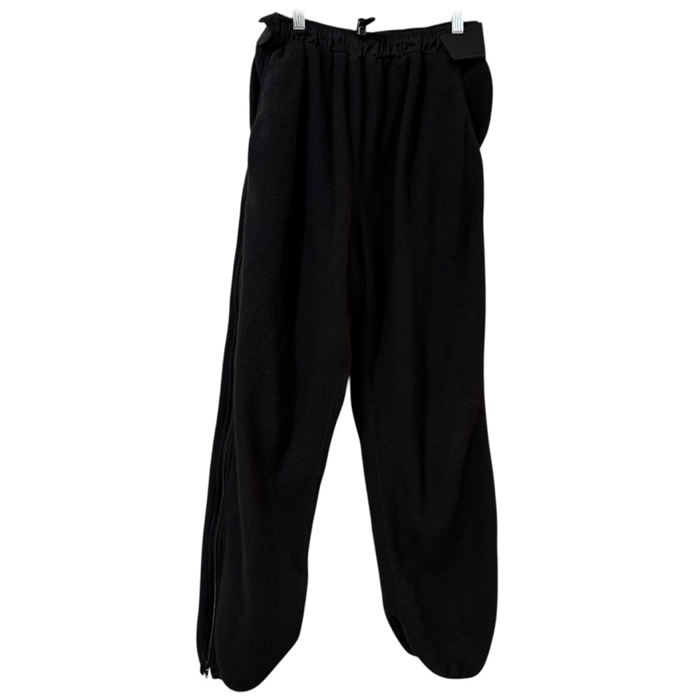 Vintage REI Polartec full zip fleece pants unisex LARGE Made USA Alpine Black